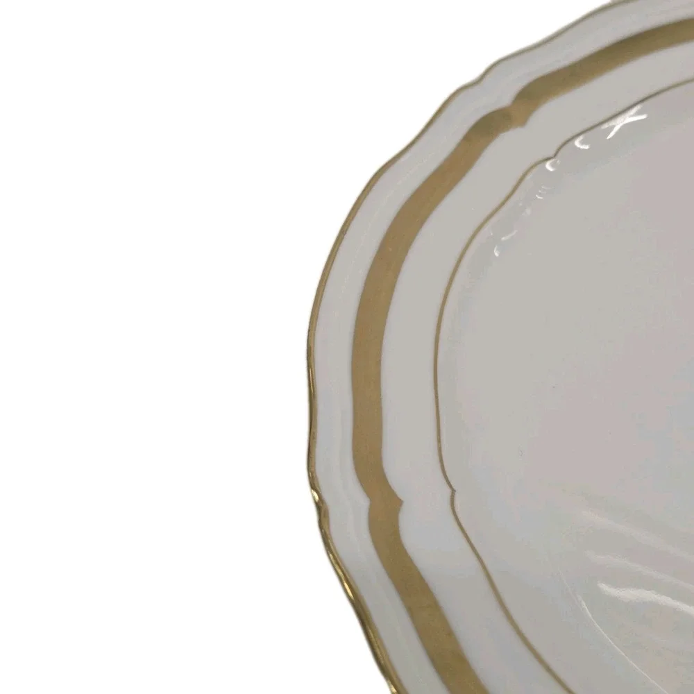 Raynaud Limoges Ceralene Marie Antoinette Gold on White Plates SET‎ OF 8